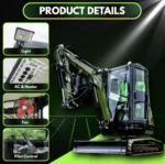 TYPHON TERROR XXV Diesel Mini Excavator 2.7 Ton, 25.1 hp Kubota D1105 RetractableTracks, AC Cabin - Image 21