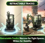 TYPHON TERROR XXV Diesel Mini Excavator 2.7 Ton, 25.1 hp Kubota D1105 RetractableTracks, AC Cabin - Image 9